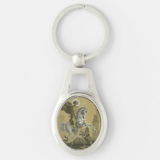 Sint Joris – Premium "Sunburst Gold" Art Sleutelhanger (Voorkant)
