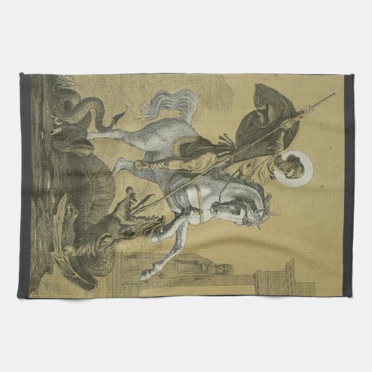 Sint Joris – Premium "Sunburst Gold" Art Theedoek (Horizontaal)