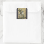 Sint Joris – Premium "Sunburst Gold" Art Vierkante Sticker (Tas)