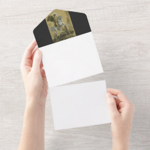 Sint Joris – Premium "Sunburst Gold" Kunst All In One Uitnodiging