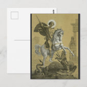 Sint Joris – Premium "Sunburst Gold" Kunst Briefkaart (Voorkant / Achterkant)