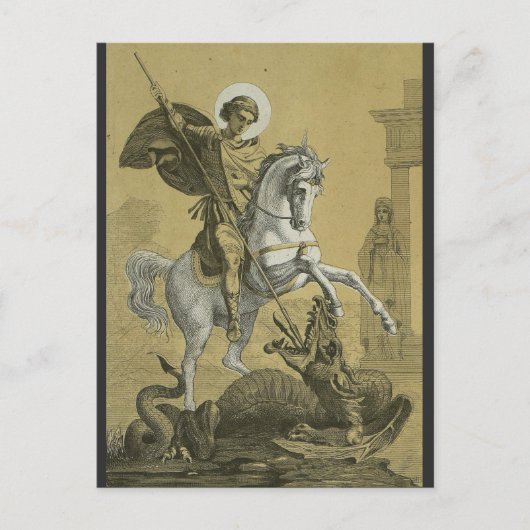 Sint Joris – Premium "Sunburst Gold" Kunst Briefkaart (Voorkant)