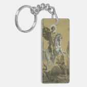 Sint Joris – Premium "Sunburst Gold" Kunst Sleutelhanger (Voorkant Links)