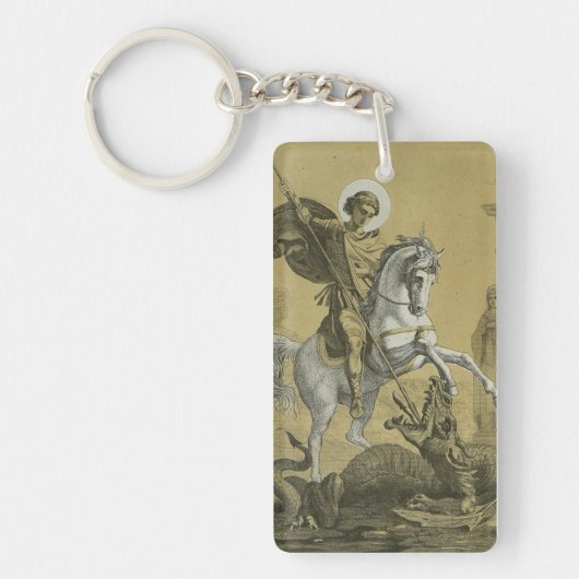 Sint Joris – Premium "Sunburst Gold" Kunst Sleutelhanger (Voorkant)
