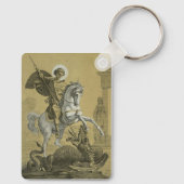 Sint Joris – Premium "Sunburst Gold" Kunst Sleutelhanger (Achterkant)