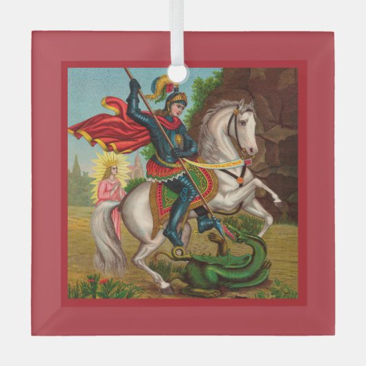 Sint-Joris redt de prinses Glas Ornament (Voorkant)