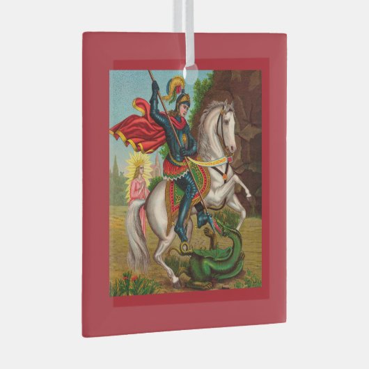 Sint-Joris redt de prinses Glas Ornament (Voorkant Rechts)
