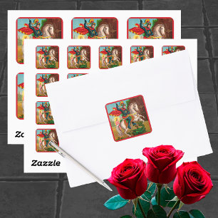 Sint-Joris redt de prinses Vierkante Sticker