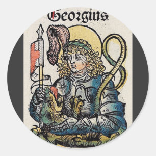 Sint-Joris uit de Neurenberger Kroniek Ronde Sticker
