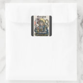 Sint-Joris uit de Neurenberger Kroniek Vierkante Sticker (Tas)