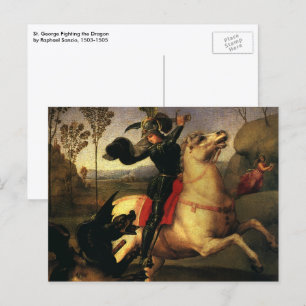 Sint-Joris vecht met de draak door Raphael Sanzio Briefkaart