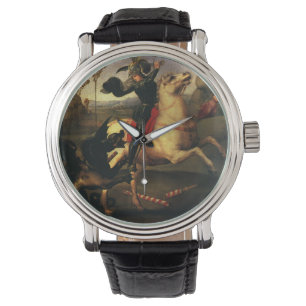 Sint-Joris vecht met de draak door Raphael Sanzio Horloge