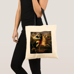Sint-Joris vechtend met de draak door Raphael Sanz Tote Bag