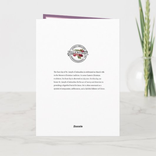 Sint-Joseph Arimathea Funeral Directors Religious Kaart (Achterkant)