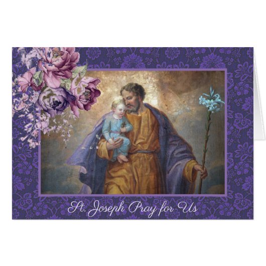Sint-Joseph Baby Jesus Lavender Floral (Voorkant Horizontaal)