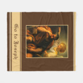 Sint-Joseph Baby Jesus religieus katholiek gebed Fleece Deken (Voorkant (Horizontaal))