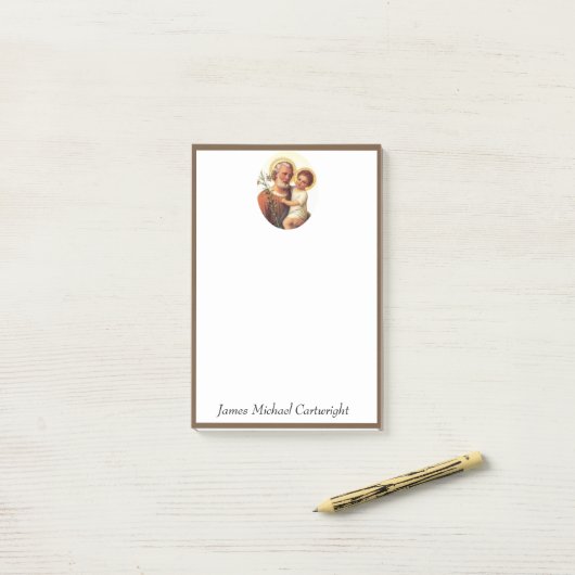 Sint-Joseph Baby Jesus Traditioneel katholiek Post-it® Notes (Op bureau)