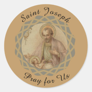 Sint-Joseph, Baby Jezus in een Manger Ronde Sticker
