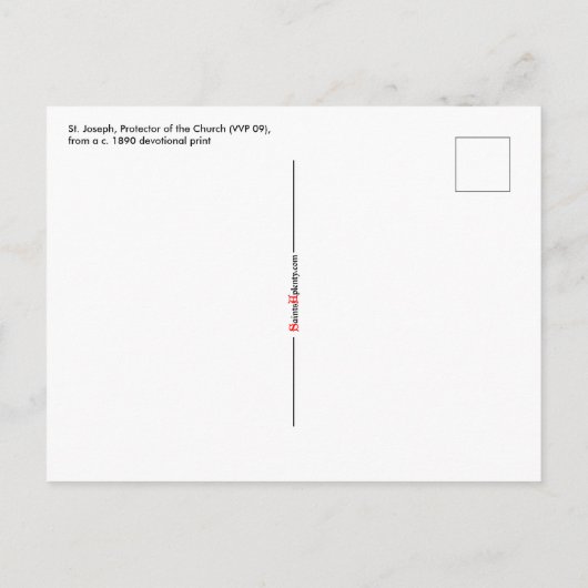 Sint-Joseph, beschermer van de kerk (VVP 09) Briefkaart (Achterkant)