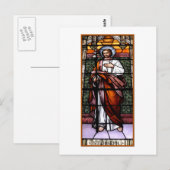 Sint-Joseph bidt voor ons - gekleurd glazen raam Briefkaart (Voorkant / Achterkant)
