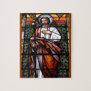 Sint-Joseph bidt voor ons - gekleurd glazen raam Legpuzzel