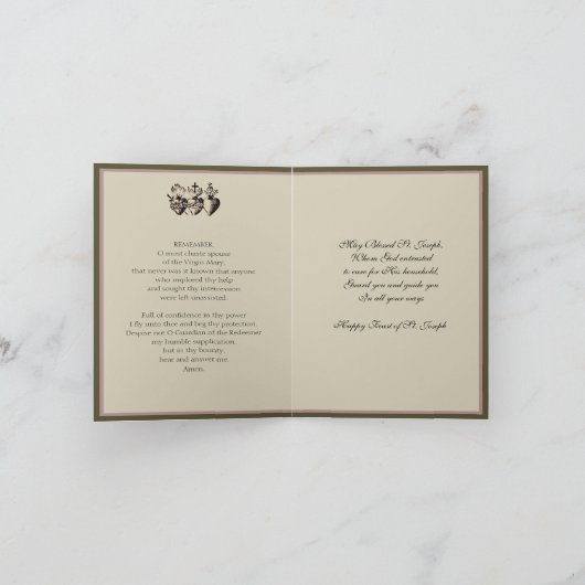 Sint-Joseph Child Jesus Feast Day Floral Kaart (Binnen)