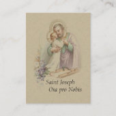 Sint-Joseph Child Jesus Memorare Heilige Kaart Visitekaartje (Voorkant)