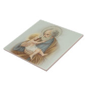 Sint-Joseph Child Jesus Traditioneel katholiek Tegeltje (Zijkant)