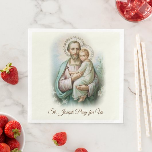 Sint-Joseph Day Child Jesus Cross Feast Day Servetten (Insitu)