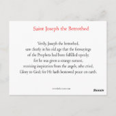 Sint Joseph de Betrothed Prayer Card Briefkaart (Achterkant)
