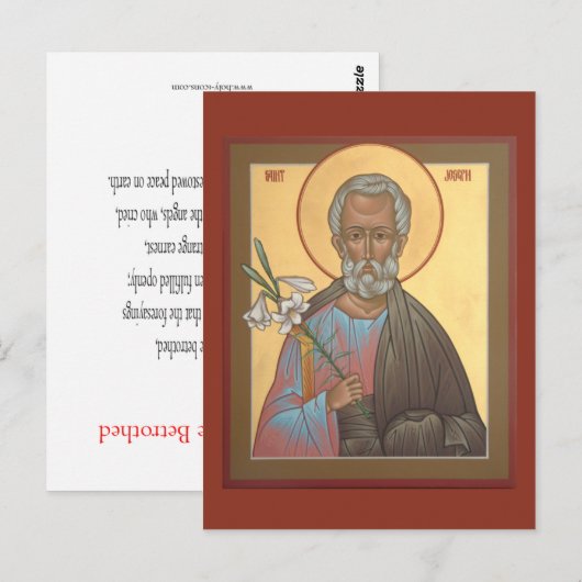 Sint Joseph de Betrothed Prayer Card Briefkaart (Voorkant / Achterkant)
