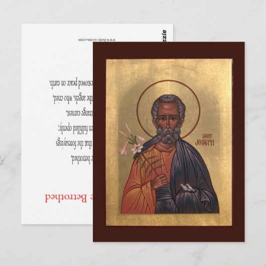 Sint Joseph de Betrothed Prayer Card Briefkaart (Voorkant / Achterkant)