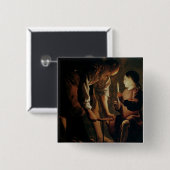 Sint-Joseph, de Carpenter Vierkante Button 5,1 Cm (Voorkant /achterkant)