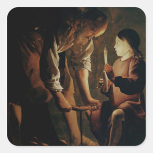 Sint-Joseph, de Carpenter Vierkante Sticker