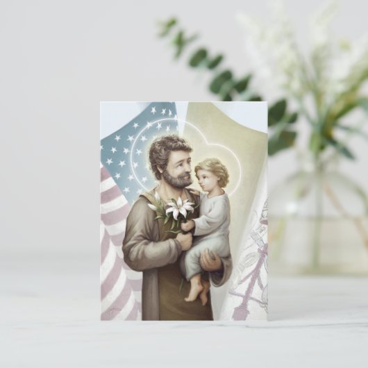 Sint Joseph de Protector Briefkaart (Staand voorkant)