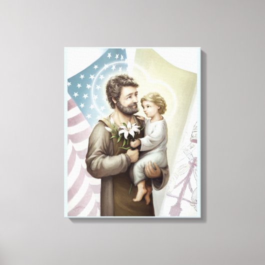 Sint Joseph de Protector Canvas Afdruk (Voorkant)
