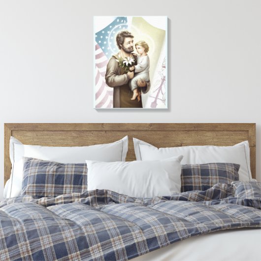 Sint Joseph de Protector Canvas Afdruk (Insitu (Slaapkamer))