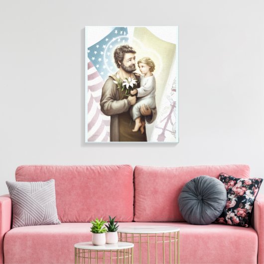 Sint Joseph de Protector Canvas Afdruk (Insitu (Woonkamer))