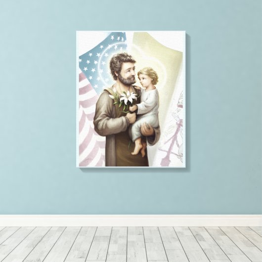 Sint Joseph de Protector Canvas Afdruk (Insitu (Houten vloer))
