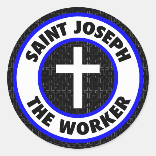 Sint Joseph de Worker Ronde Sticker (Voorkant)
