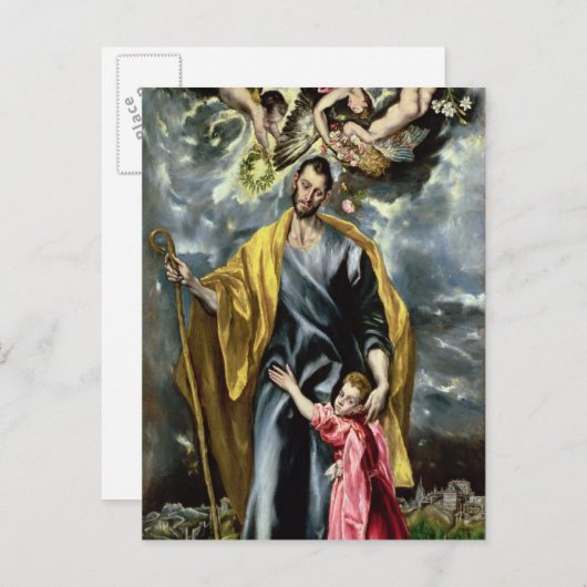 Sint Joseph en het Christus Kind, 1597-1999 Briefkaart (Voorkant / Achterkant)