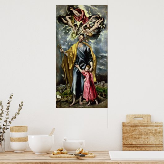 Sint Joseph en het Christus Kind, 1597-1999 Poster (Keuken)