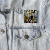 Sint Joseph en het Christus Kind, 1597-1999 Vierkante Button 5,1 Cm (In situ)