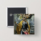 Sint Joseph en het Christus Kind, 1597-1999 Vierkante Button 5,1 Cm (Voorkant /achterkant)
