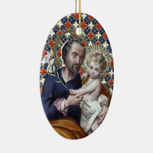 Sint Joseph en het Christus Kind (DPT 002) Keramisch Ornament (Rechts)