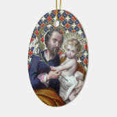 Sint Joseph en het Christus Kind (DPT 002) Keramisch Ornament (Links)