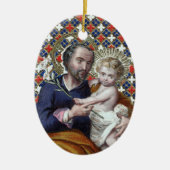 Sint Joseph en het Christus Kind (DPT 002) Keramisch Ornament (Voorkant)