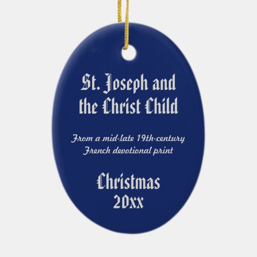Sint Joseph en het Christus Kind (DPT 002) Keramisch Ornament (Achterkant)