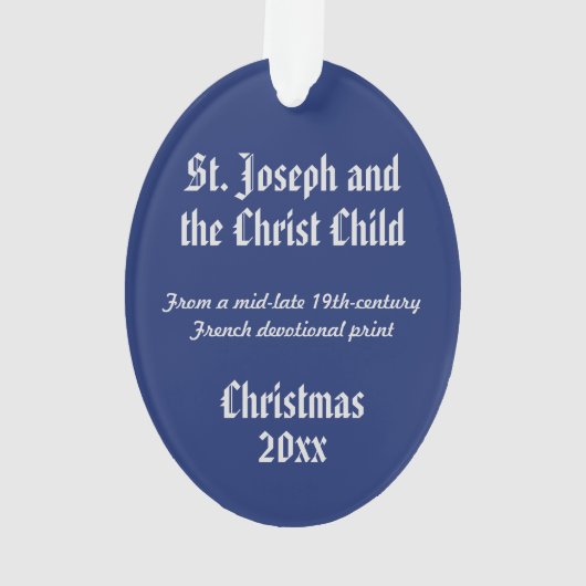 Sint Joseph en het Christus Kind (DPT 002) Ornament (achterkant)