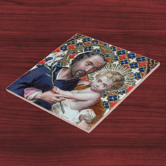 Sint Joseph en het Christus Kind (DPT 002) Tegeltje